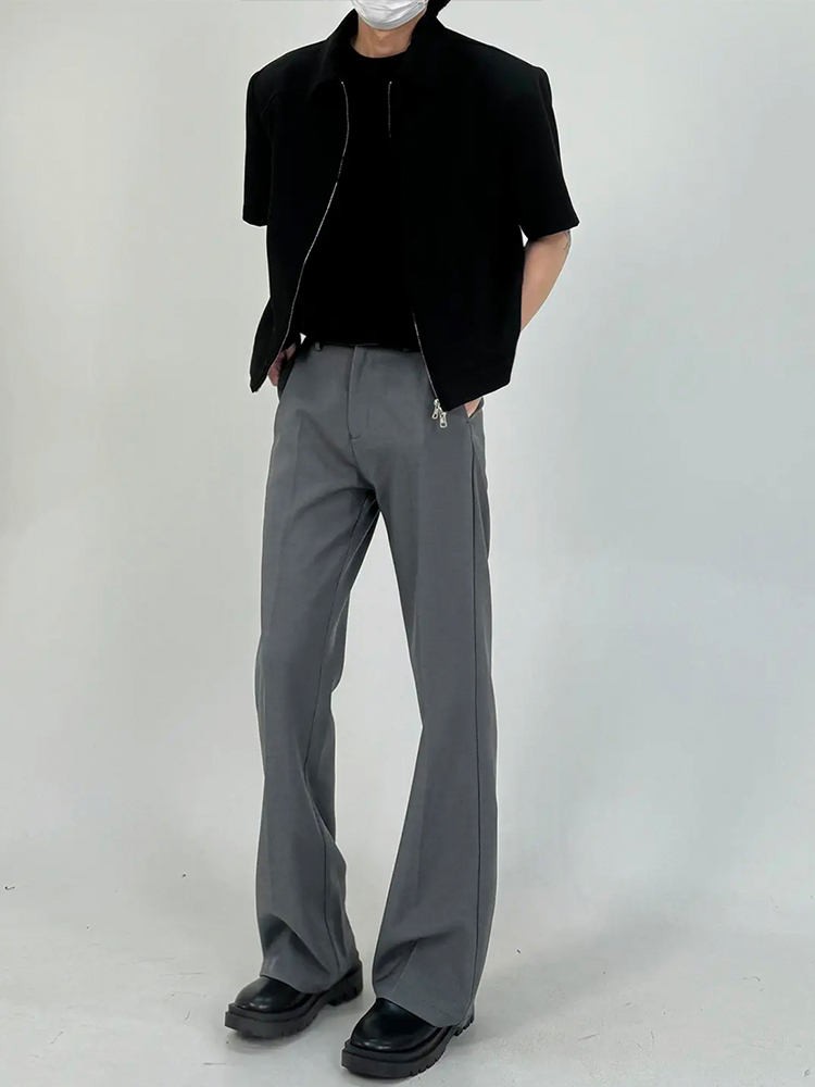 Men's Black Minimalist Short Jacket with Shoulder Pads - Cleanfit Summer Coat, Short Sleeve, Stylish Casual Outerwear Men's Black Minimalist Short Jacket with Shoulder Pads - Cleanfit Summer Coat, Short Sleeve, Stylish Casual Outerwear