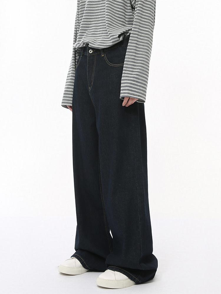 Men's Dropped Crotch Wide Leg Casual Jeans in Cow Print - Trendy American Style Loose Straight Long Pants Men's Dropped Crotch Wide Leg Casual Jeans in Cow Print - Trendy American Style Loose Straight Long Pants