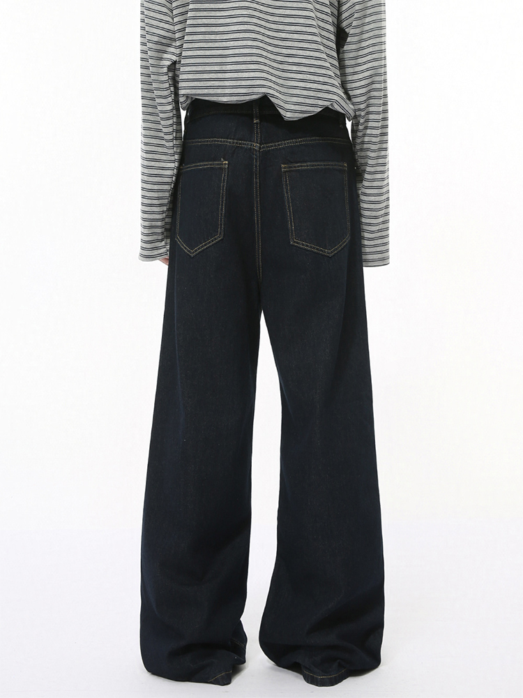 Men's Dropped Crotch Wide Leg Casual Jeans in Cow Print - Trendy American Style Loose Straight Long Pants Men's Dropped Crotch Wide Leg Casual Jeans in Cow Print - Trendy American Style Loose Straight Long Pants