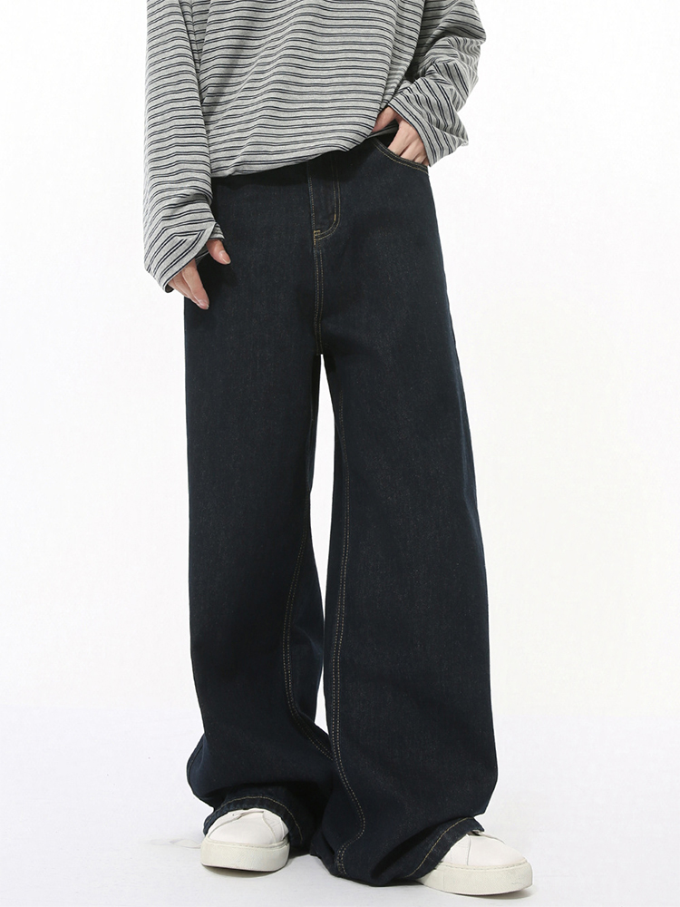 Men's Dropped Crotch Wide Leg Casual Jeans in Cow Print - Trendy American Style Loose Straight Long Pants Men's Dropped Crotch Wide Leg Casual Jeans in Cow Print - Trendy American Style Loose Straight Long Pants