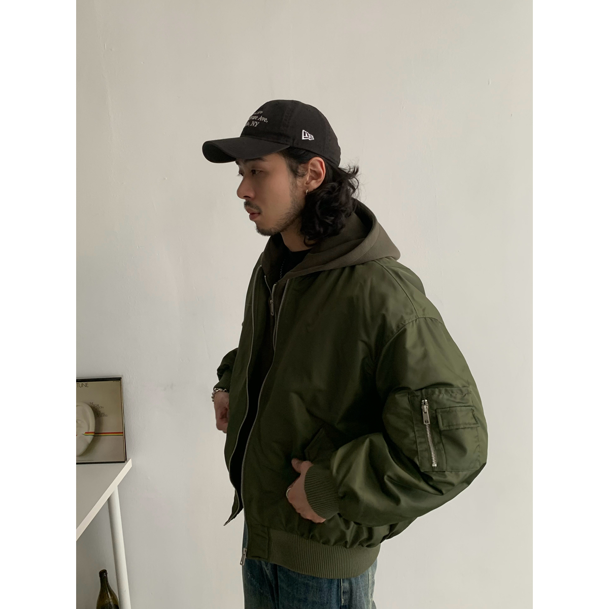 Men's Japanese Winter MA1 Pilot Jacket - Thick Cotton Coat, Vintage Streetwear, Fake Two-Piece Design, American Style Men's Japanese Winter MA1 Pilot Jacket - Thick Cotton Coat, Vintage Streetwear, Fake Two-Piece Design, American Style