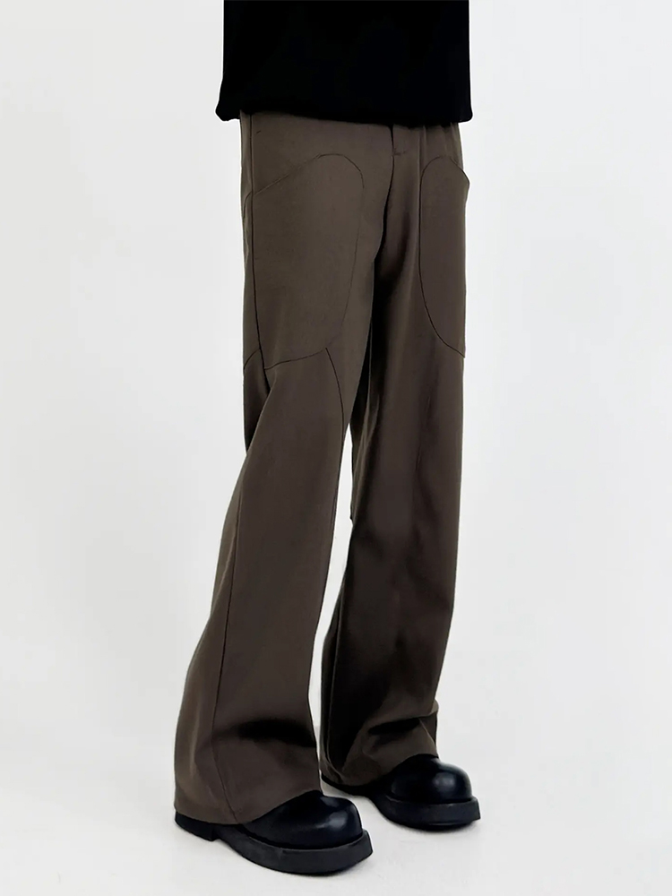 Men's Loose Straight Wool Suit Pants with Draped Design - Casual Thick Cleanfit Style Men's Loose Straight Wool Suit Pants with Draped Design - Casual Thick Cleanfit Style