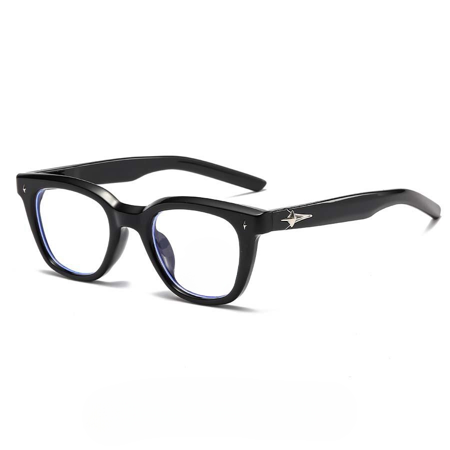 Men's Punk Small Black Frame Glasses - Stylish Prescription-Ready Myopia Glasses for a Handsome Look
