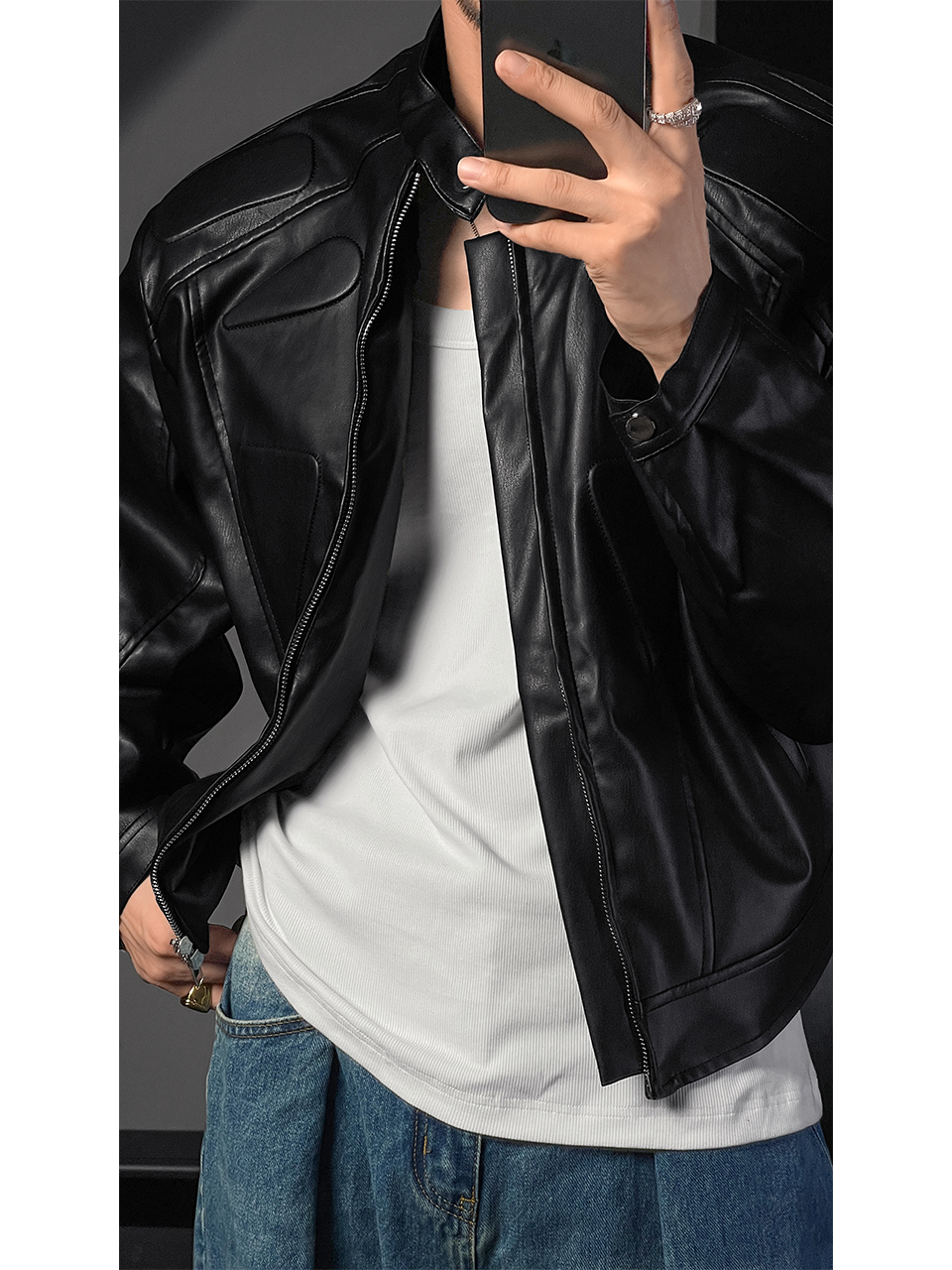 Men's Retro Dragon Dadao Leather Jacket - Trendy Short Motorcycle Jacket in 2025 American Style