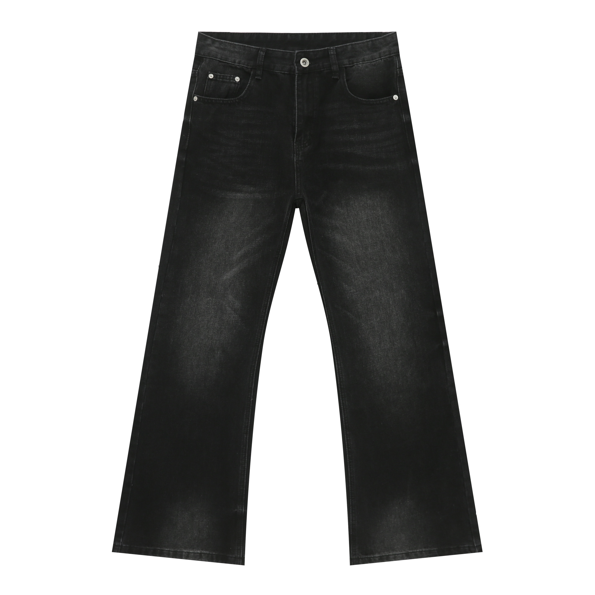 Men's Retro Washed Micro-Flare Jeans - Clean Fit High Street Style, Loose Straight Long Pants, Perfect for 90s and Y2K Fashion. Men's Retro Washed Micro-Flare Jeans - Clean Fit High Street Style, Loose Straight Long Pants, Perfect for 90s and Y2K Fashion.