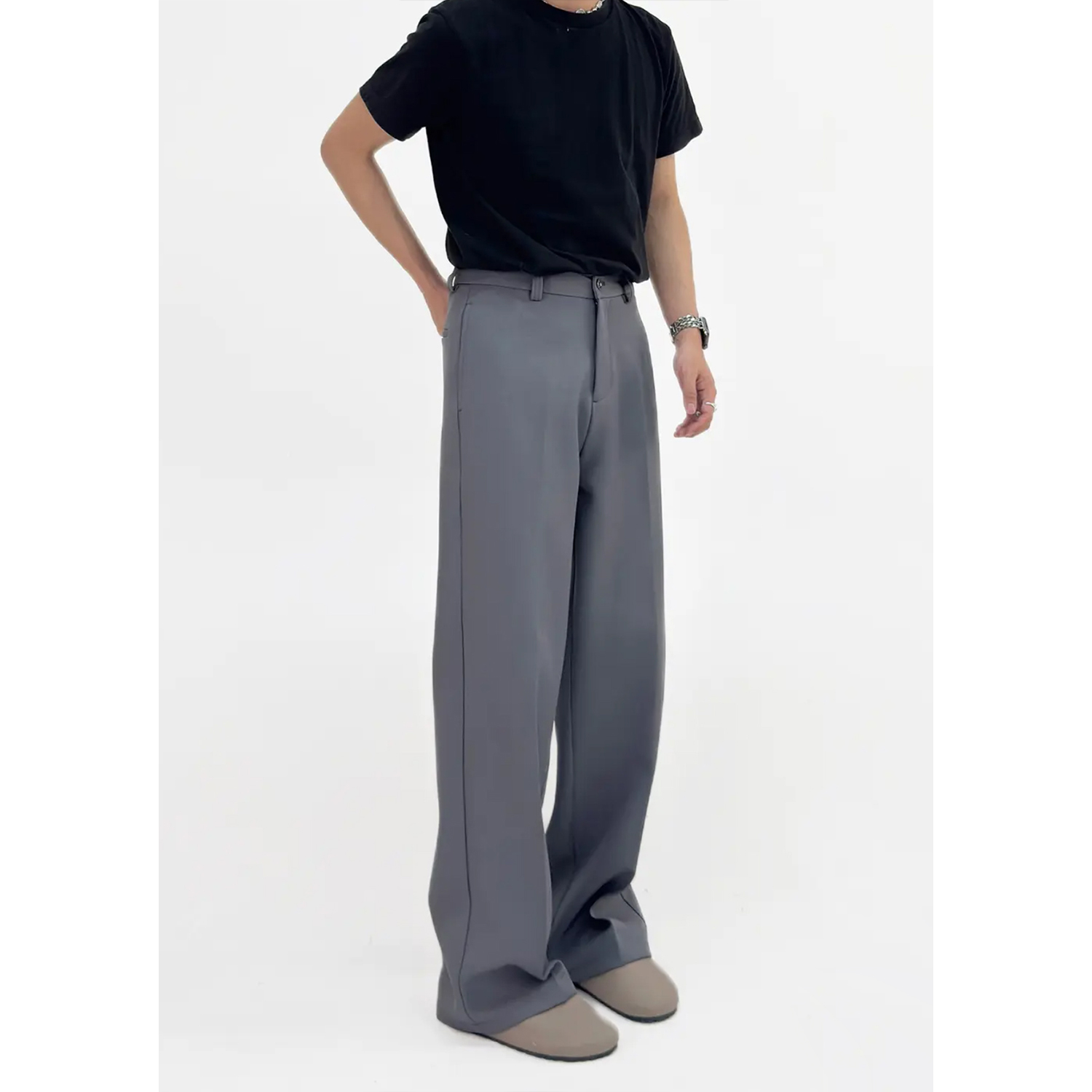 Men's Summer 3D White Straight Loose Casual Pants with Draping Effect - Heavyweight Long Trousers for a Relaxed Y2K Style Men's Summer 3D White Straight Loose Casual Pants with Draping Effect - Heavyweight Long Trousers for a Relaxed Y2K Style