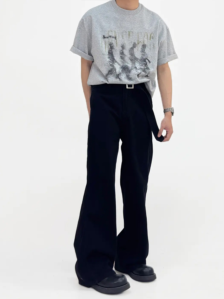 Menâ€™s Summer Vintage Pure Cotton Loose Straight Wide-Leg Jeans - Casual Floor-Length Pants in American Style