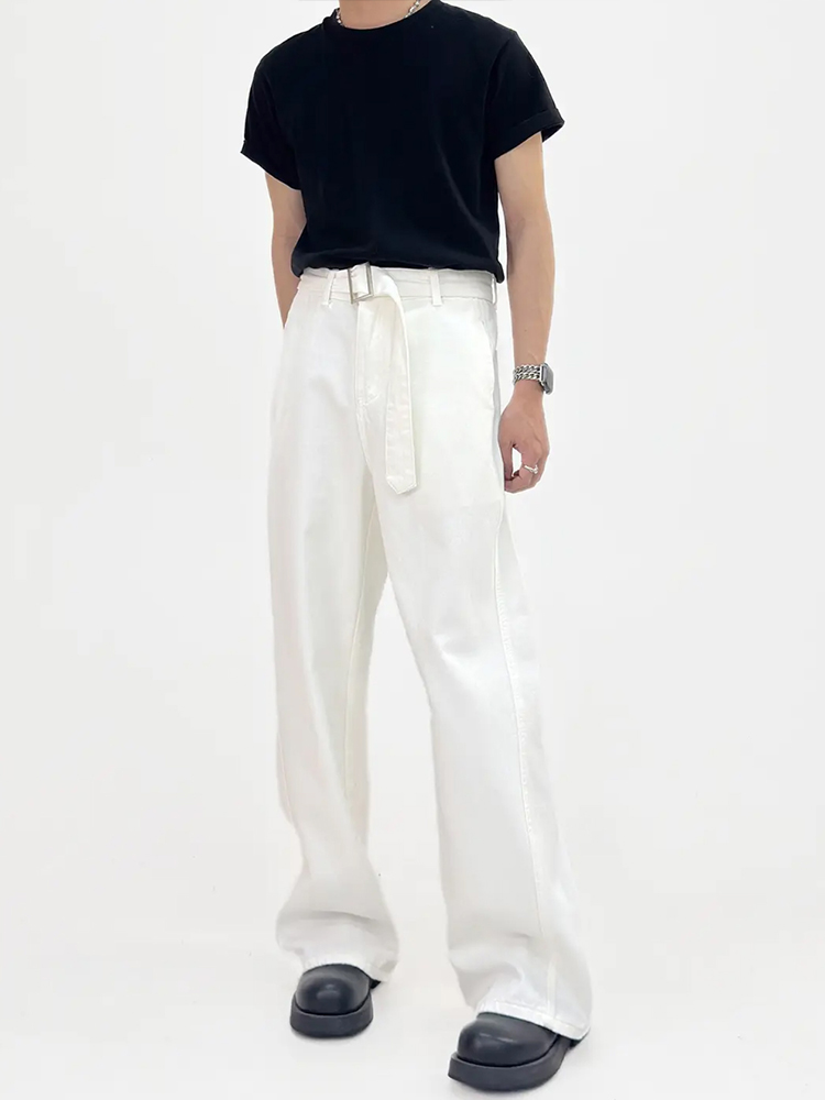 Men’s Summer Vintage Pure Cotton Loose Straight Wide-Leg Jeans - Casual Floor-Length Pants in American Style Men’s Summer Vintage Pure Cotton Loose Straight Wide-Leg Jeans - Casual Floor-Length Pants in American Style