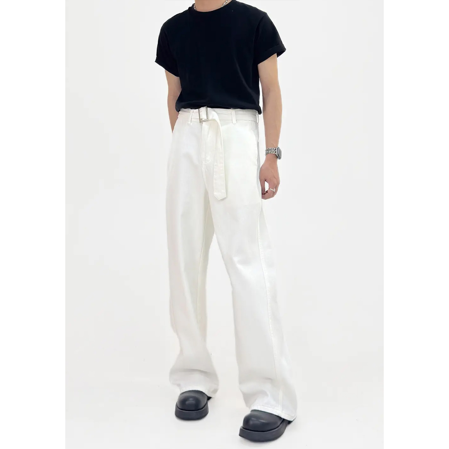 Men’s Summer Vintage Pure Cotton Loose Straight Wide-Leg Jeans - Casual Floor-Length Pants in American Style Men’s Summer Vintage Pure Cotton Loose Straight Wide-Leg Jeans - Casual Floor-Length Pants in American Style