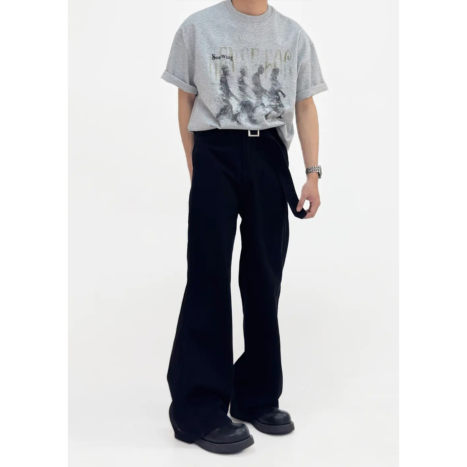 Menâ€™s Summer Vintage Pure Cotton Loose Straight Wide-Leg Jeans - Casual Floor-Length Pants in American Style