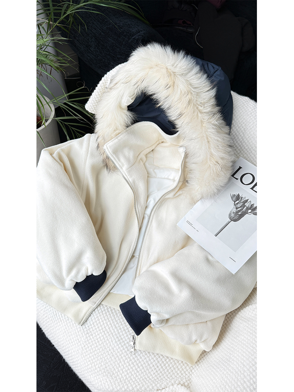 Men's Thickened Cotton Jacket with Fur Collar - Trendy Spliced American Style Warm Hooded Coat for Autumn & Winter