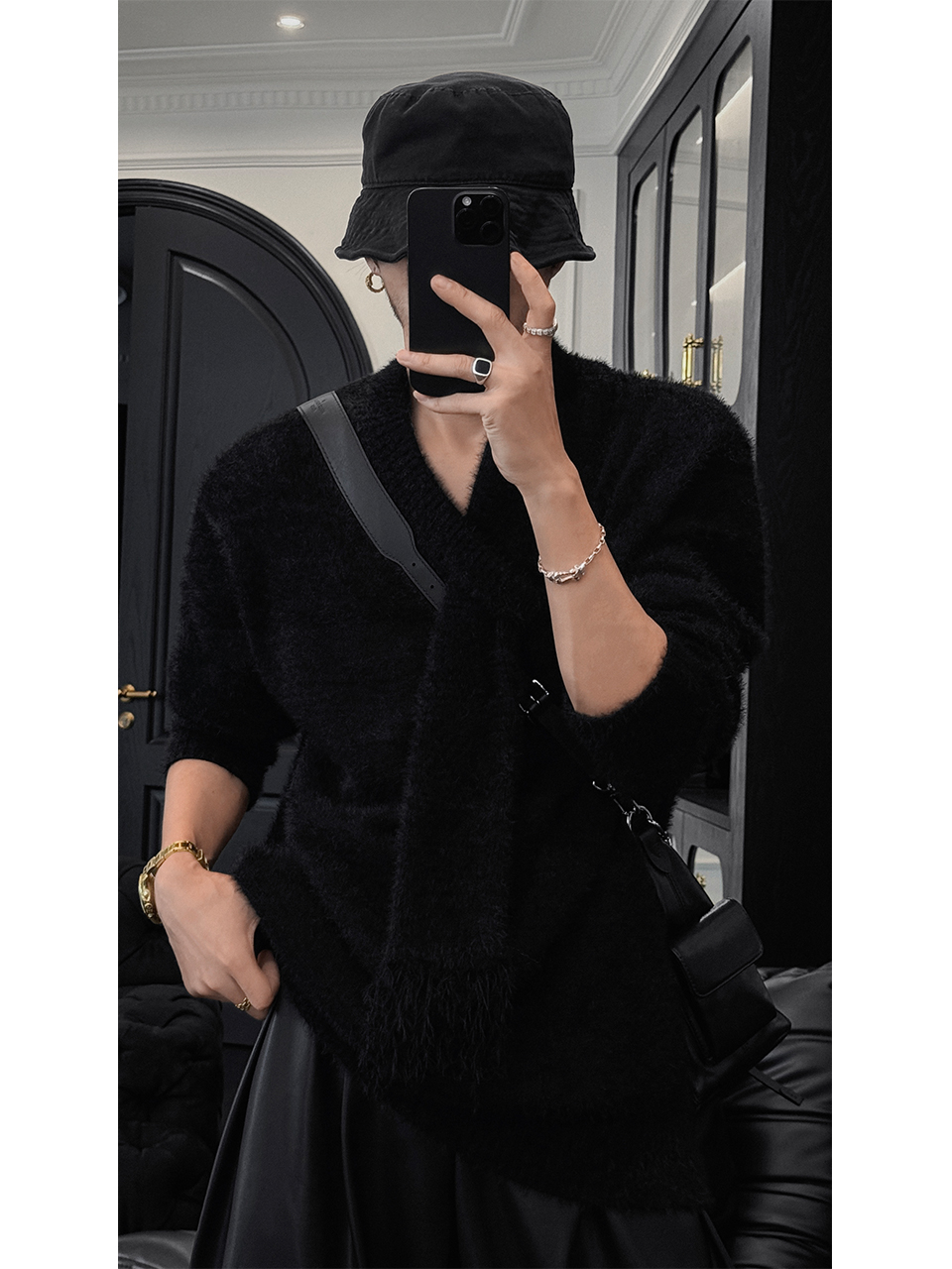 Men's Versatile Knitted Sweater - High-End Scarf Design, Lazy Style, Cleanfit, Perfect for Autumn/Winter 2024