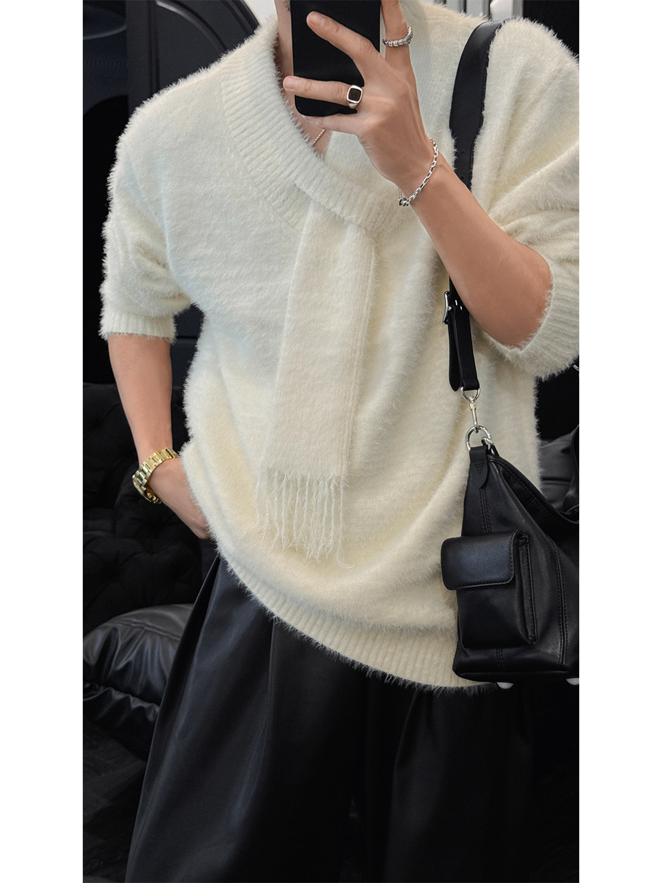 Men's Versatile Knitted Sweater - High-End Scarf Design, Lazy Style, Cleanfit, Perfect for Autumn/Winter 2024 Men's Versatile Knitted Sweater - High-End Scarf Design, Lazy Style, Cleanfit, Perfect for Autumn/Winter 2024