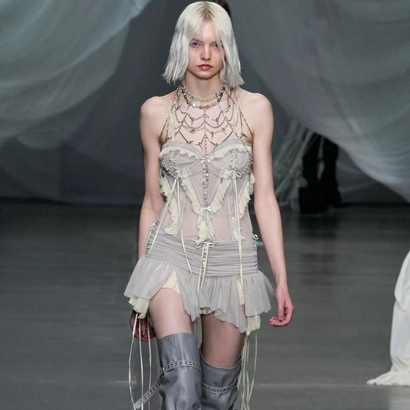 Mesh Spliced Pleated Tie Tassel Low Waist Mini Skirt - Y2K Style, Trendy Party Wear, Summer Fashion Mesh Spliced Pleated Tie Tassel Low Waist Mini Skirt - Y2K Style, Trendy Party Wear, Summer Fashion