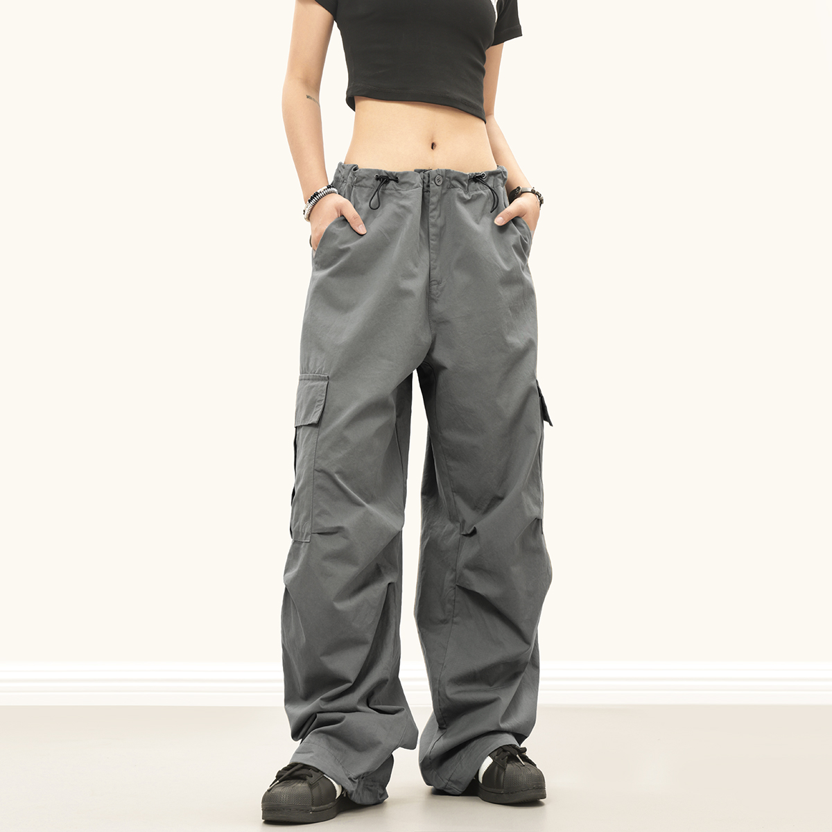 Military Green Heavy-Duty Cargo Pants for Men & Women - Draping Hip-Hop Pleated Slim Straight Style, Urban Fashion Essential Military Green Heavy-Duty Cargo Pants for Men & Women - Draping Hip-Hop Pleated Slim Straight Style, Urban Fashion Essential