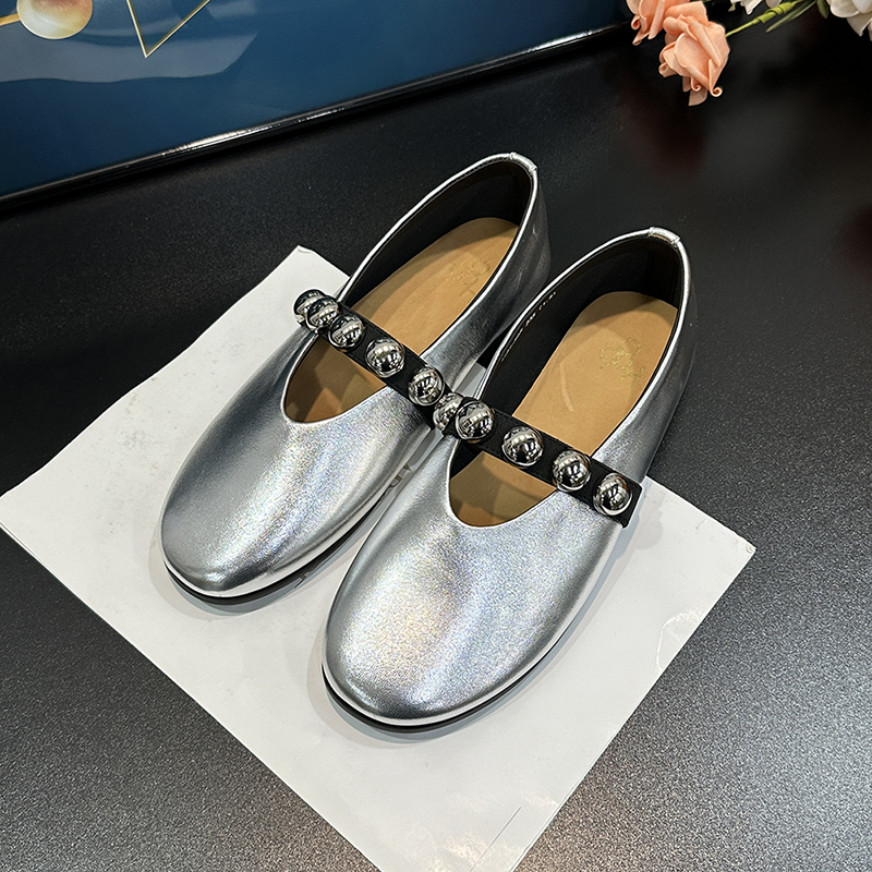 Minimalist Genuine Leather One-Strap Shallow Flat Mary Jane Shoes for Spring/Summer 2025 - Ultra-Soft Ballet Loafers