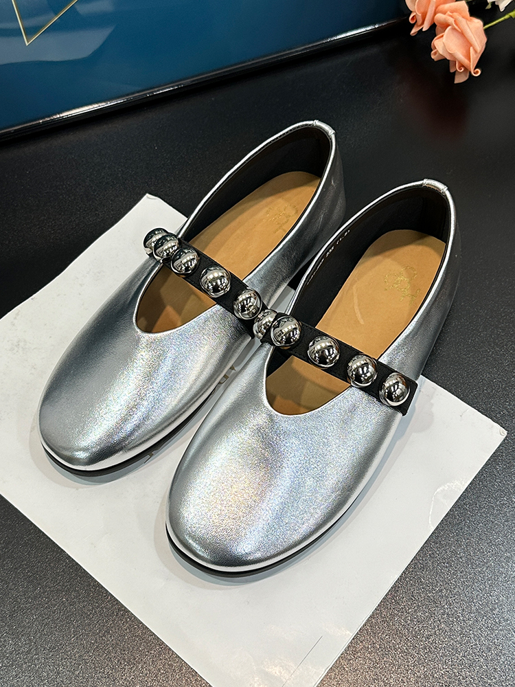 Minimalist Genuine Leather One-Strap Shallow Flat Mary Jane Shoes for Spring/Summer 2025 - Ultra-Soft Ballet Loafers