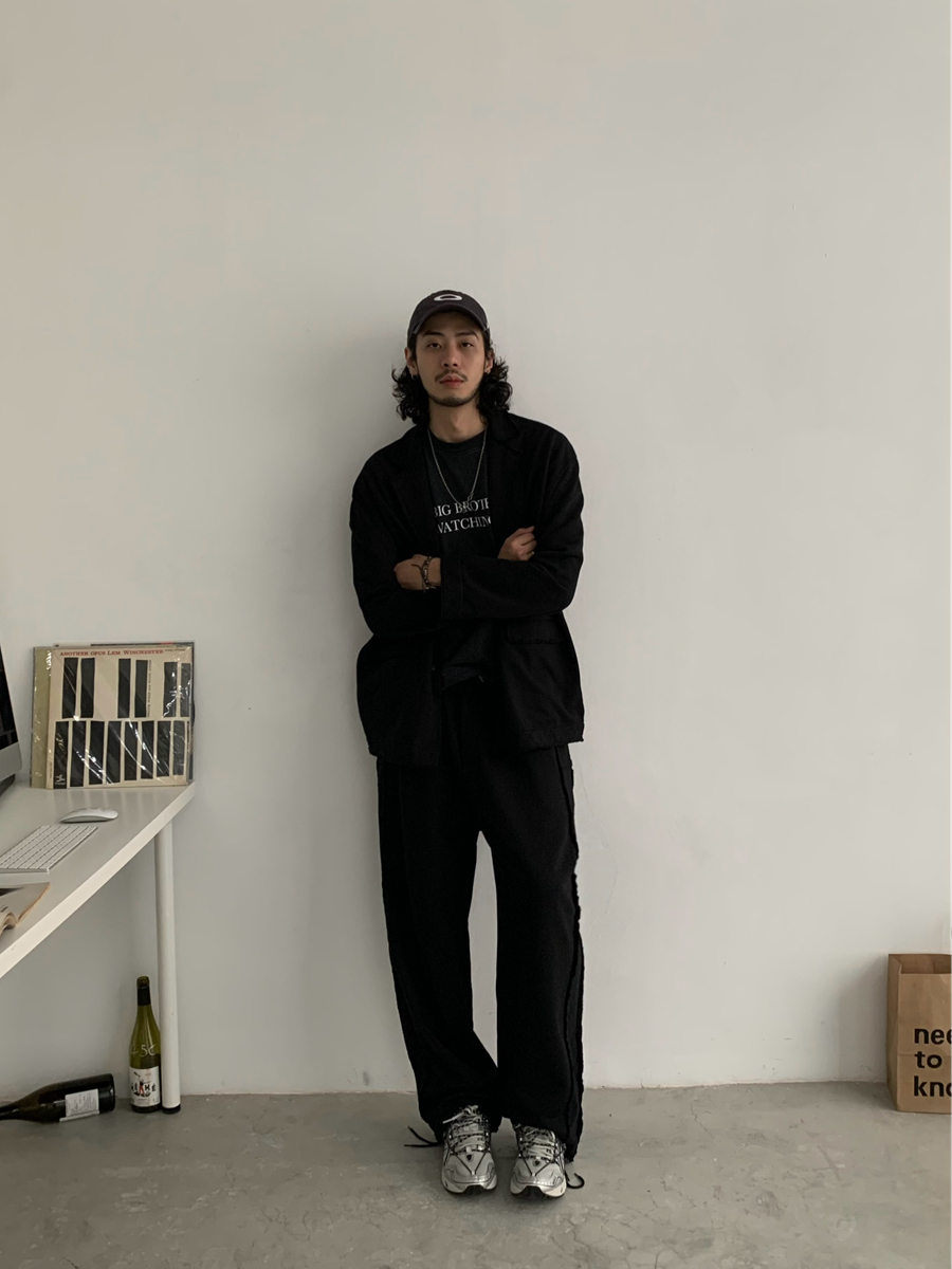 Minimalist Melange Frayed Spliced Oversized Casual Suit Jacket for Men - Trendy Loose Fit Street Style Outerwear Minimalist Melange Frayed Spliced Oversized Casual Suit Jacket for Men - Trendy Loose Fit Street Style Outerwear