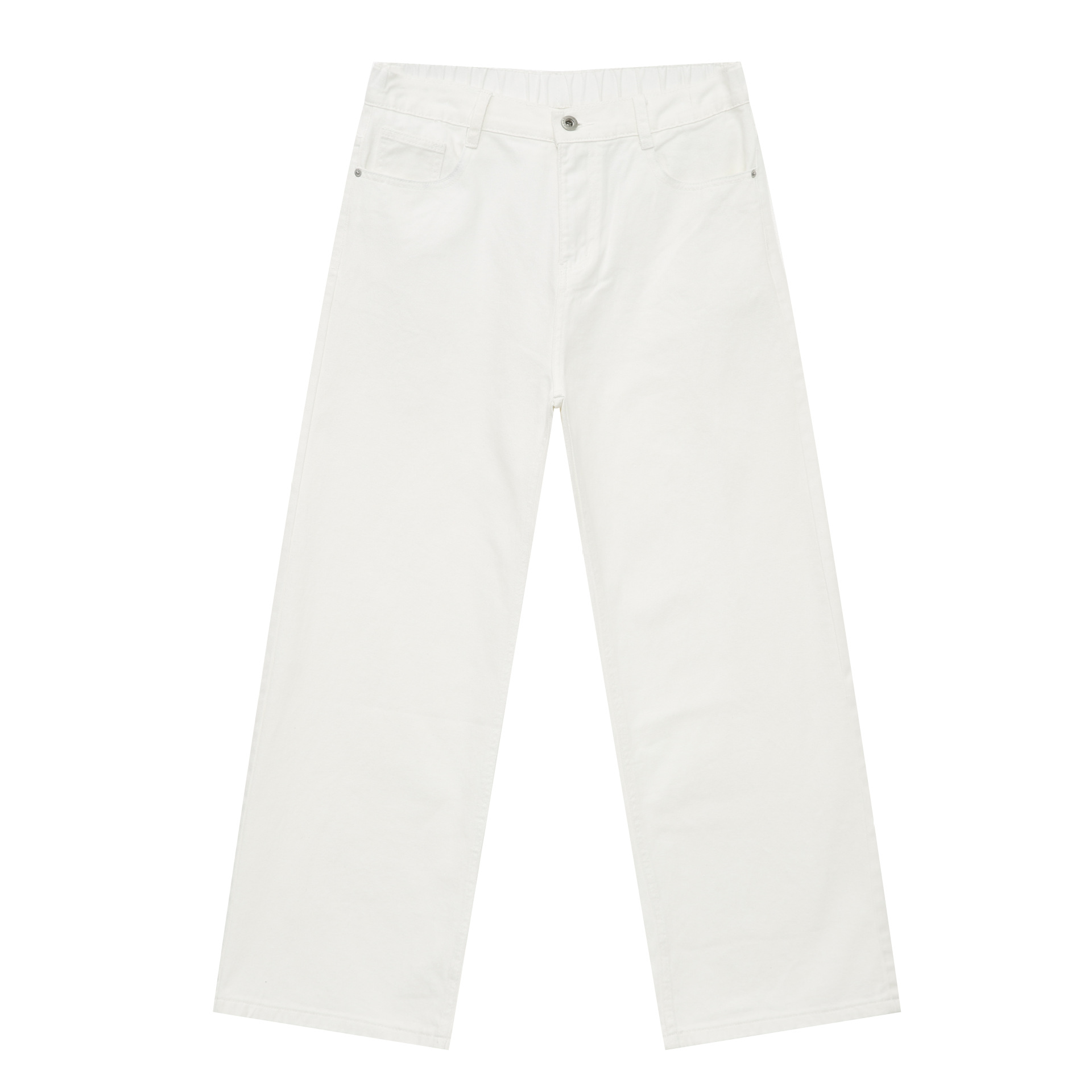 Minimalist Pure White Wide-Leg Jeans for Men and Women - Multicolor Casual Loose Straight Commuter Pants