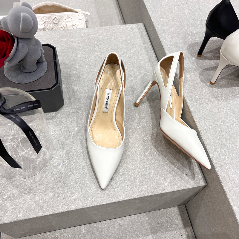 Minimalist White High-Heeled Pointed Toe Spliced Thin Heel Women's Shoes - Elegant European American Fashion Style Minimalist White High-Heeled Pointed Toe Spliced Thin Heel Women's Shoes - Elegant European American Fashion Style