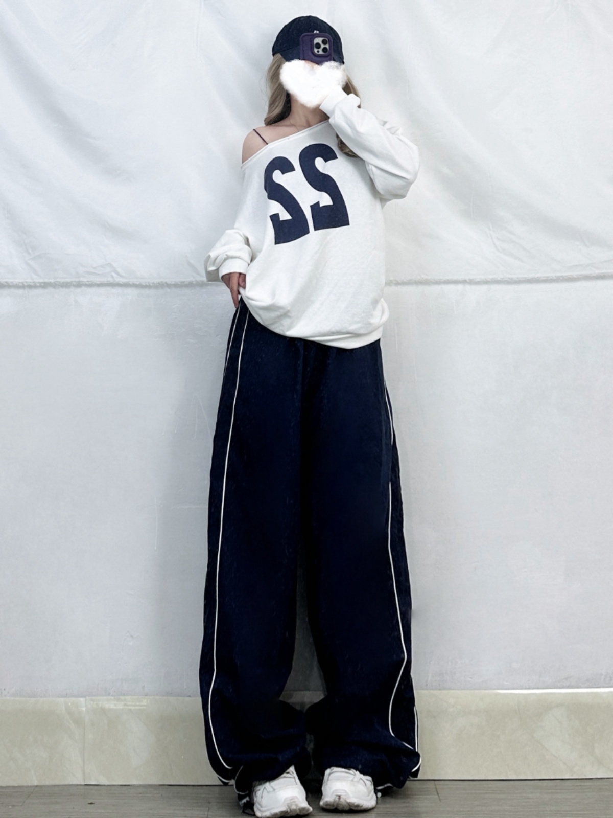 Navy Blue Asymmetrical Shoulder Long Sleeve T-Shirt with Dance Letter Print for Women - Quick-Dry Casual Jazz Dance Top Navy Blue Asymmetrical Shoulder Long Sleeve T-Shirt with Dance Letter Print for Women - Quick-Dry Casual Jazz Dance Top