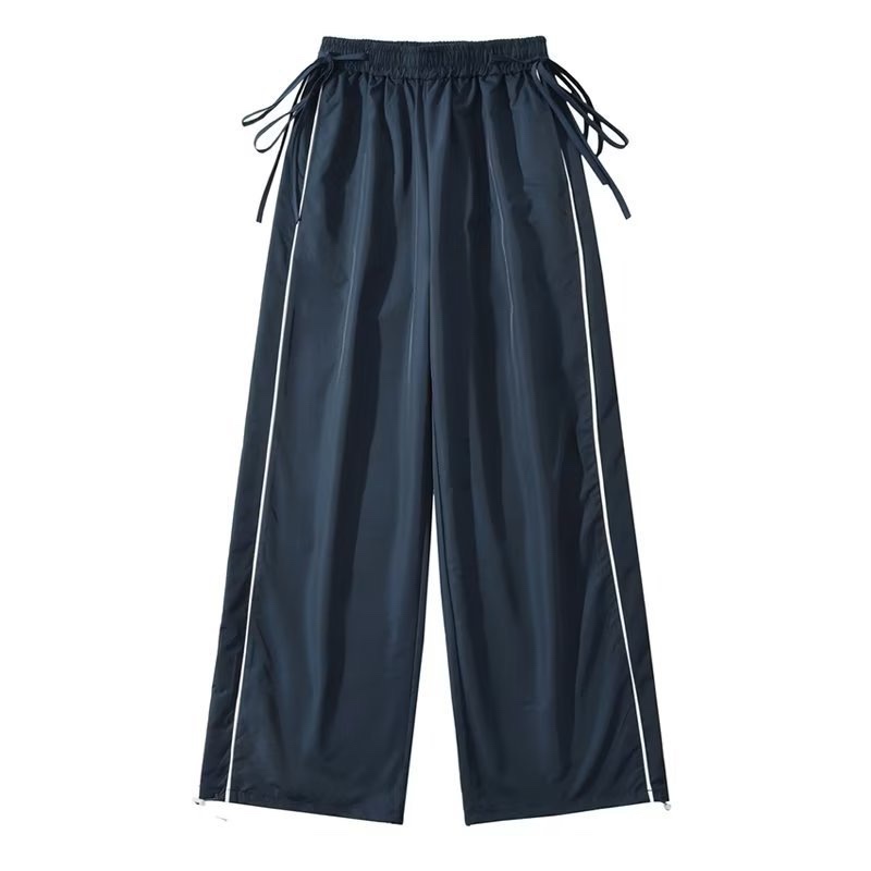 Navy Blue Quick-Dry Wide-Leg Jazz Pants for Women - Casual Versatile Hip-Hop Style Loose Fit Navy Blue Quick-Dry Wide-Leg Jazz Pants for Women - Casual Versatile Hip-Hop Style Loose Fit