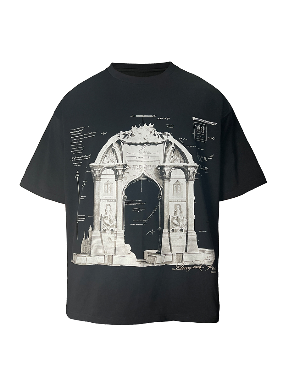 Non-Existent Arch Short Sleeve T-Shirt - AI-Generated Design, Trendy 90s Inspired Graphic Tee Non-Existent Arch Short Sleeve T-Shirt - AI-Generated Design, Trendy 90s Inspired Graphic Tee