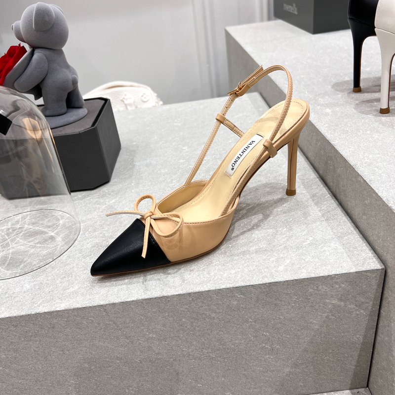 Nude Pointed Toe Bow High-Heeled Sandals with One-Strap Design - Hollow Thin Band Womenâ€™s Footwear, Perfect for Y2K Style