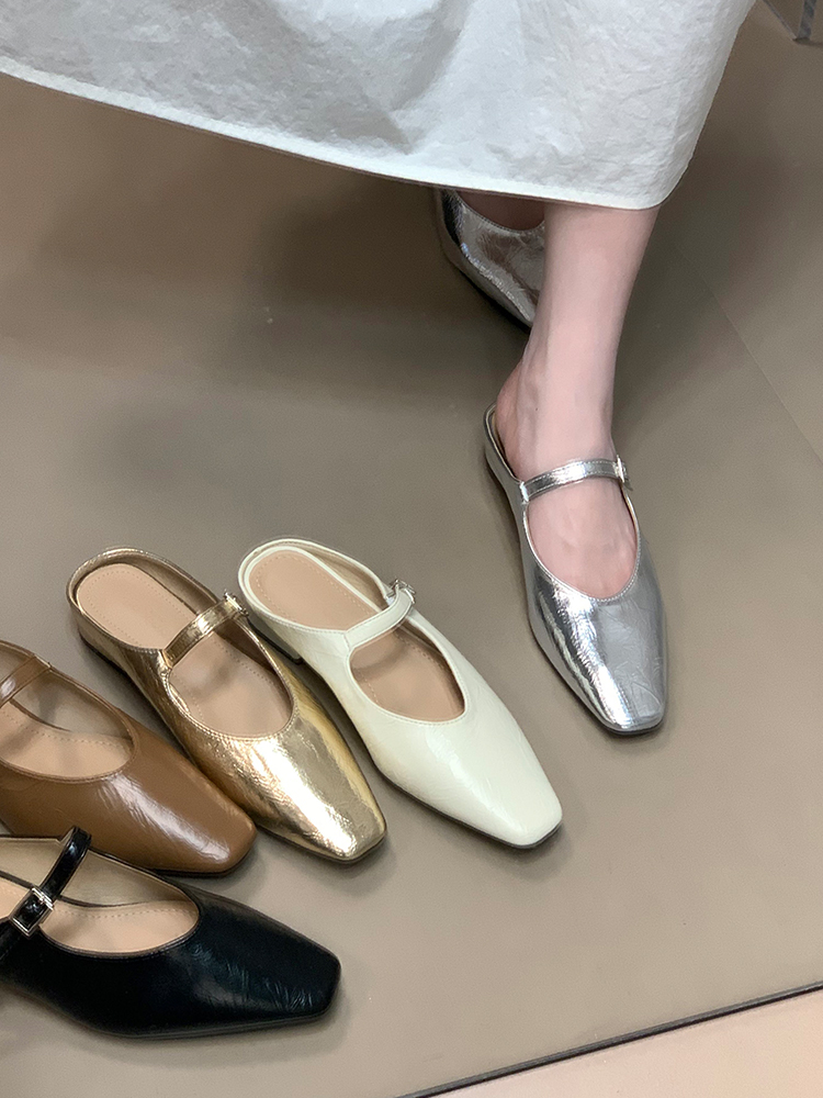 Ocean One Chunky-Heeled Retro Style Commuting Flats, Square Toe One-Strap Open-Toe Slippers, Versatile 2025 Design Ocean One Chunky-Heeled Retro Style Commuting Flats, Square Toe One-Strap Open-Toe Slippers, Versatile 2025 Design