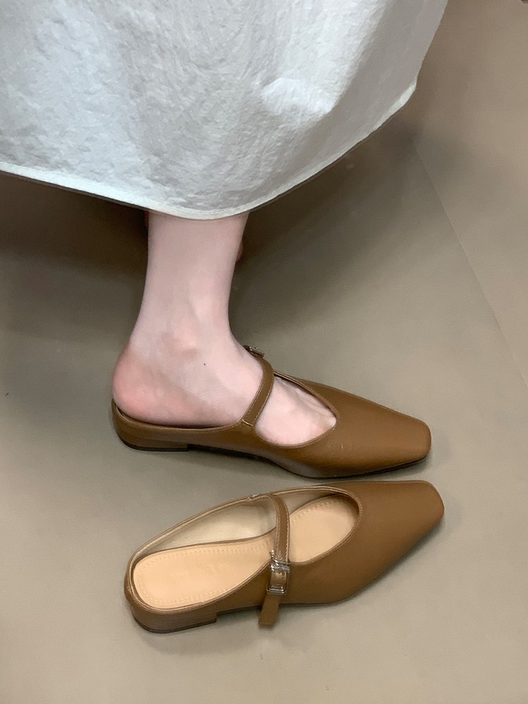 Ocean One Chunky-Heeled Retro Style Commuting Flats, Square Toe One-Strap Open-Toe Slippers, Versatile 2025 Design Ocean One Chunky-Heeled Retro Style Commuting Flats, Square Toe One-Strap Open-Toe Slippers, Versatile 2025 Design