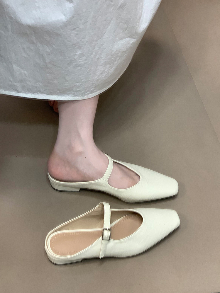 Ocean One Chunky-Heeled Retro Style Commuting Flats, Square Toe One-Strap Open-Toe Slippers, Versatile 2025 Design Ocean One Chunky-Heeled Retro Style Commuting Flats, Square Toe One-Strap Open-Toe Slippers, Versatile 2025 Design