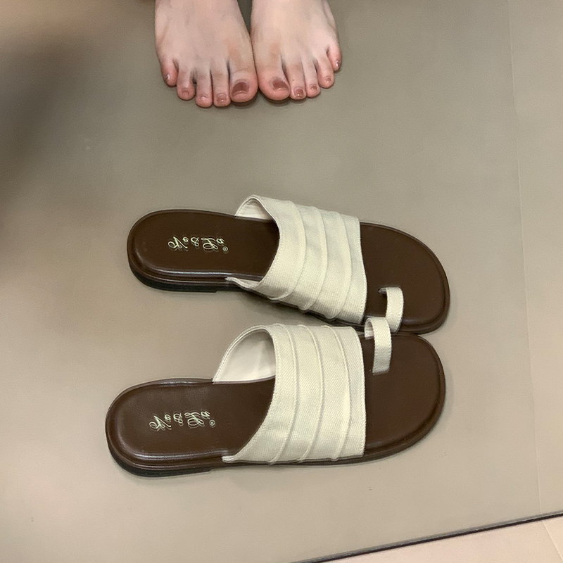 Ocean One Women's Minimalist Open-Toe Beach Flip-Flops Summer Fashion Slide Sandals - High-End Flat Shoes