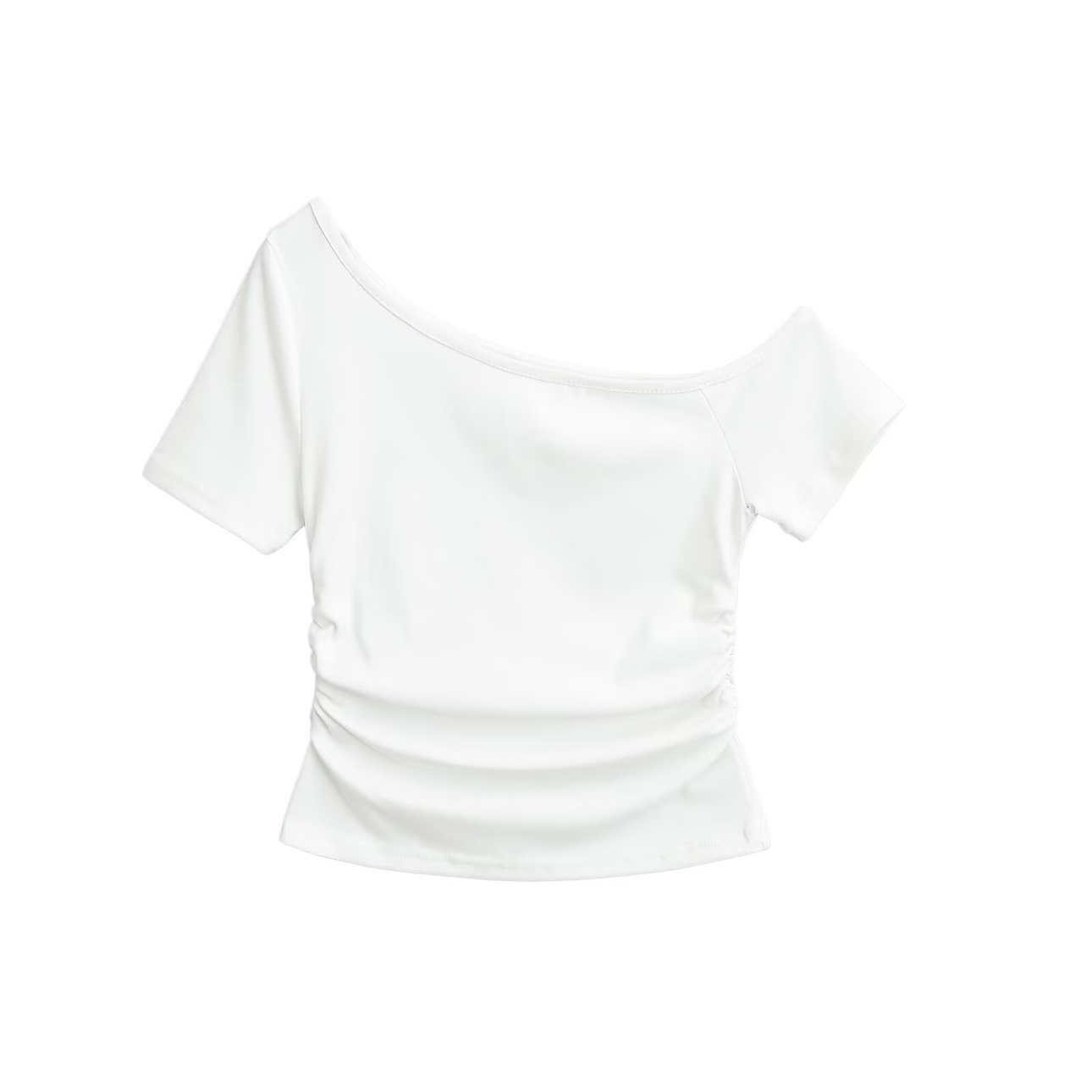 Off-Shoulder Cropped T-Shirt for Women, Relaxed Fit Short Sleeve, K-Pop Jazz Street Dance Style, Summer Fashion Off-Shoulder Cropped T-Shirt for Women, Relaxed Fit Short Sleeve, K-Pop Jazz Street Dance Style, Summer Fashion