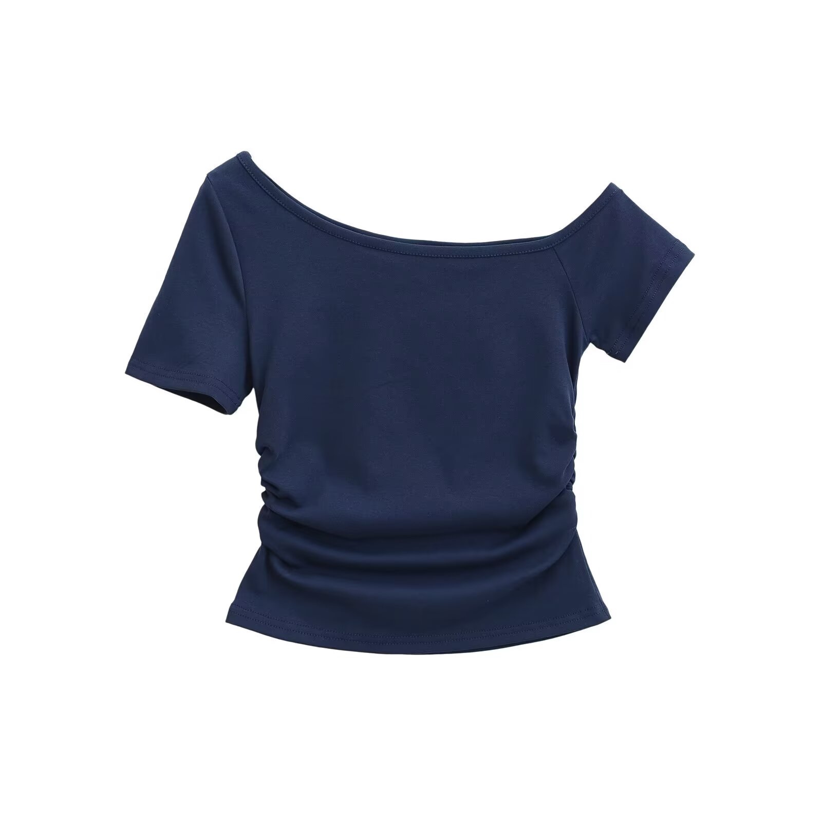 Off-Shoulder Cropped T-Shirt for Women, Relaxed Fit Short Sleeve, K-Pop Jazz Street Dance Style, Summer Fashion Off-Shoulder Cropped T-Shirt for Women, Relaxed Fit Short Sleeve, K-Pop Jazz Street Dance Style, Summer Fashion