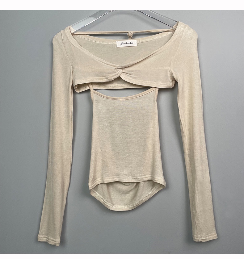 Off-Shoulder Halter Top Women's Long Sleeve Cover-Up - Korean Summer Soft Skin-Friendly Figure-Enhancing Style Off-Shoulder Halter Top Women's Long Sleeve Cover-Up - Korean Summer Soft Skin-Friendly Figure-Enhancing Style