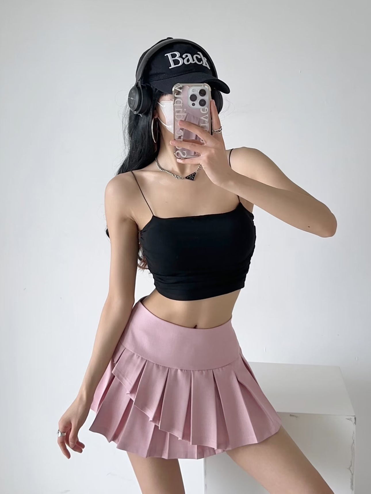 Off-Shoulder Jazz Street Dance Crop Top with Chest Pad and Side Pleats - Thin Strap Midriff-Baring Outerwear Tank for Women Off-Shoulder Jazz Street Dance Crop Top with Chest Pad and Side Pleats - Thin Strap Midriff-Baring Outerwear Tank for Women