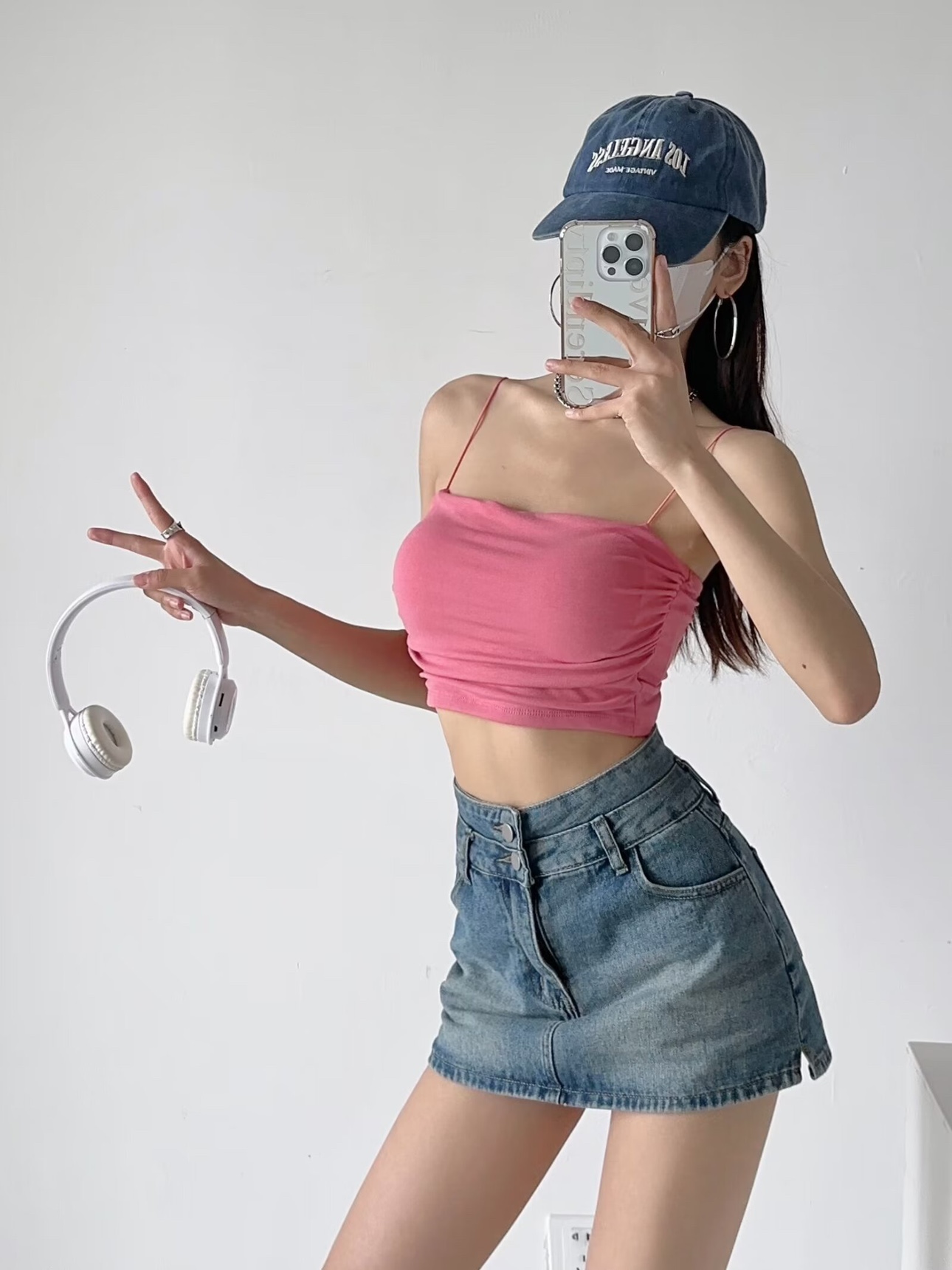 Off-Shoulder Jazz Street Dance Crop Top with Chest Pad and Side Pleats - Thin Strap Midriff-Baring Outerwear Tank for Women