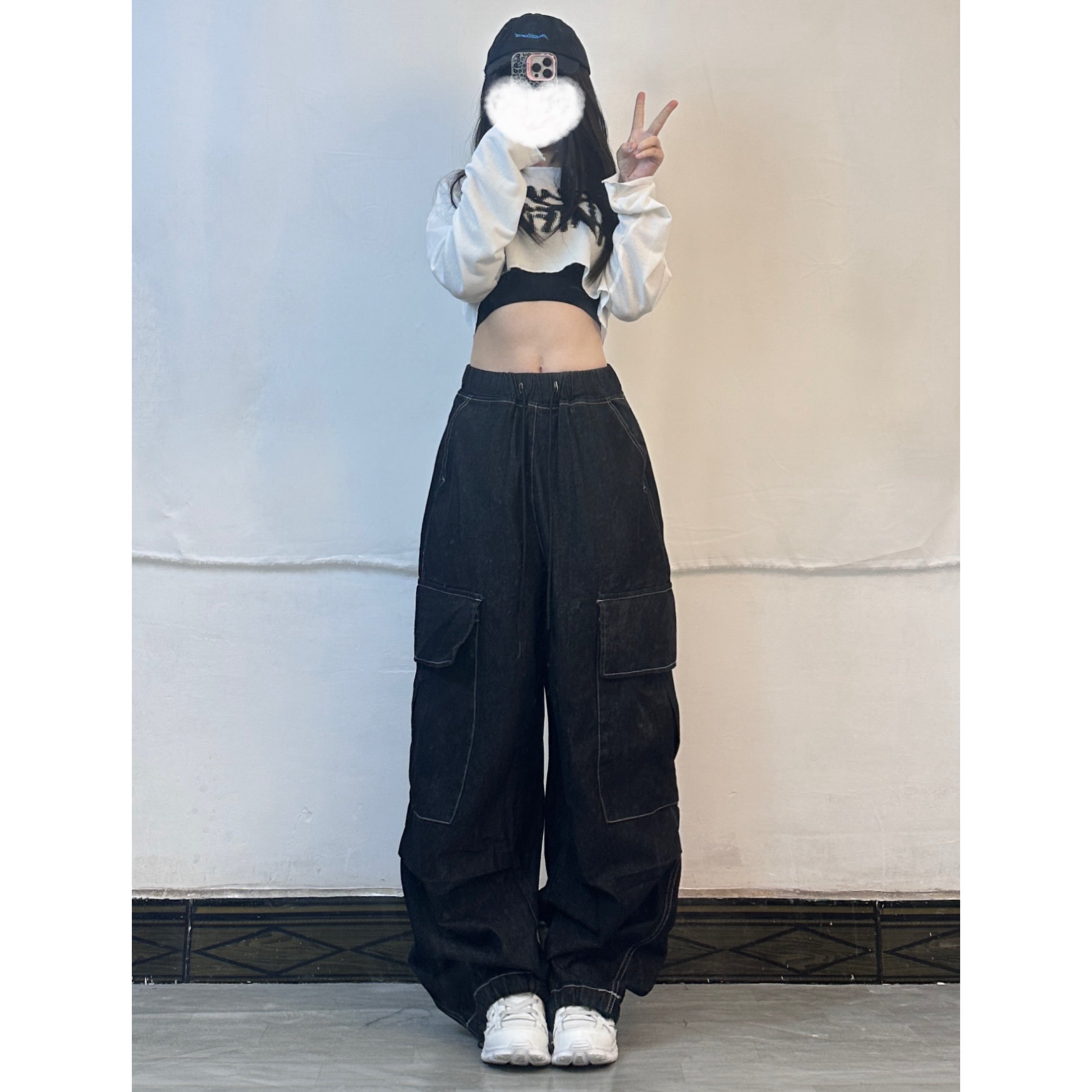 Off-Shoulder Kpop Jazz Set for Women - Lazy Style Letter Print Top with Built-in Chest Pad & Beautiful Back, Two-Piece Outfit