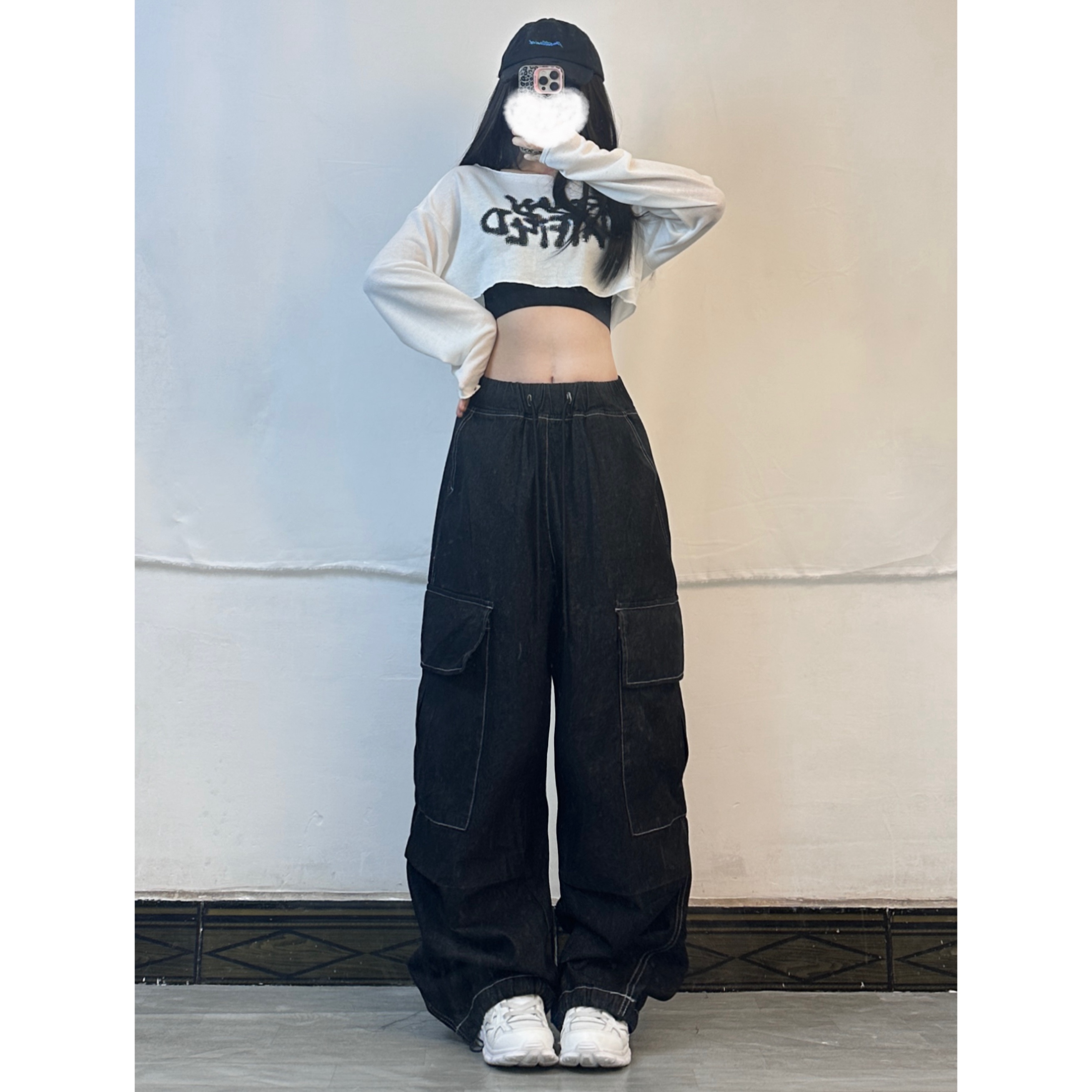 Off-Shoulder Kpop Jazz Set for Women - Lazy Style Letter Print Top with Built-in Chest Pad & Beautiful Back, Two-Piece Outfit Off-Shoulder Kpop Jazz Set for Women - Lazy Style Letter Print Top with Built-in Chest Pad & Beautiful Back, Two-Piece Outfit