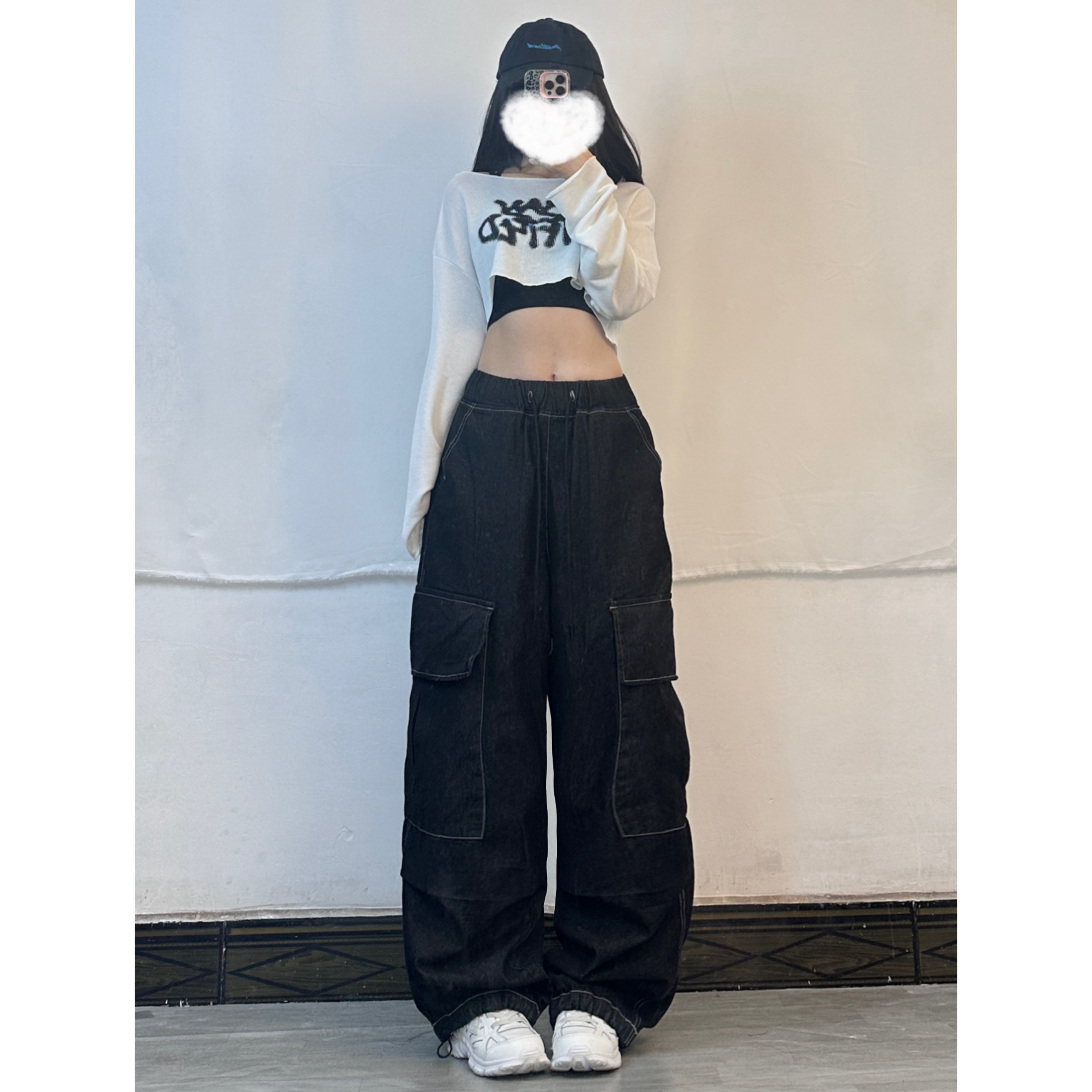 Off-Shoulder Kpop Jazz Set for Women - Lazy Style Letter Print Top with Built-in Chest Pad & Beautiful Back, Two-Piece Outfit Off-Shoulder Kpop Jazz Set for Women - Lazy Style Letter Print Top with Built-in Chest Pad & Beautiful Back, Two-Piece Outfit