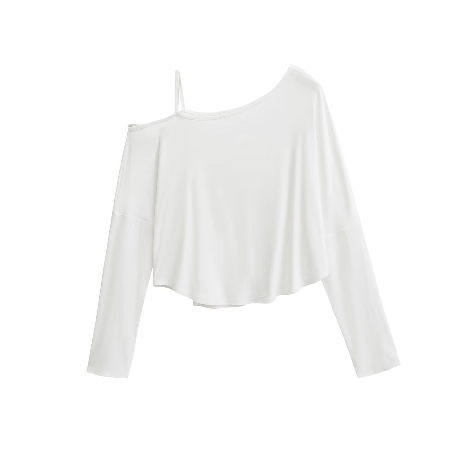 Off-Shoulder Kpop Jazz Street Dance Casual T-Shirt Cover-Up for Women - Stylish Summer Thin Fitted Top