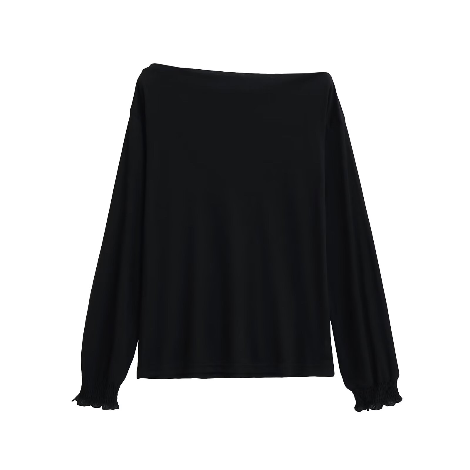 Off-Shoulder Long Sleeve Kpop Jazz Street Dance T-Shirt for Women - Thin Sun Protection Loose Fit Top Off-Shoulder Long Sleeve Kpop Jazz Street Dance T-Shirt for Women - Thin Sun Protection Loose Fit Top