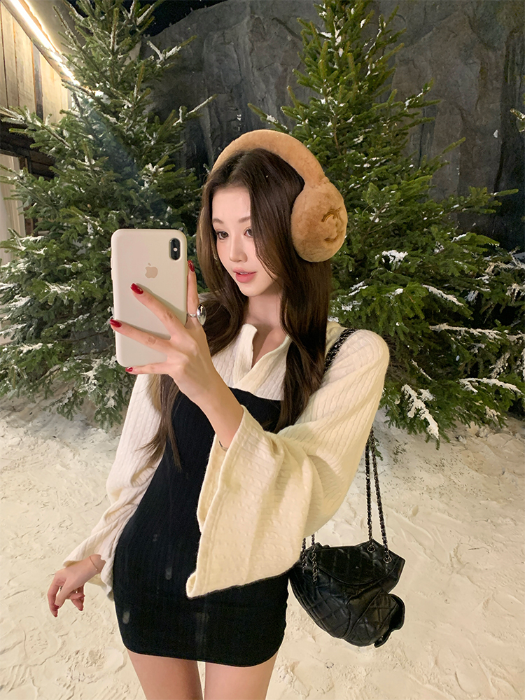 One-Shoulder Color-Blocking Bodycon Dress for Women - Slim-Fit Knitted Autumn Winter Skirt - Chic Casual Fashion One-Shoulder Color-Blocking Bodycon Dress for Women - Slim-Fit Knitted Autumn Winter Skirt - Chic Casual Fashion