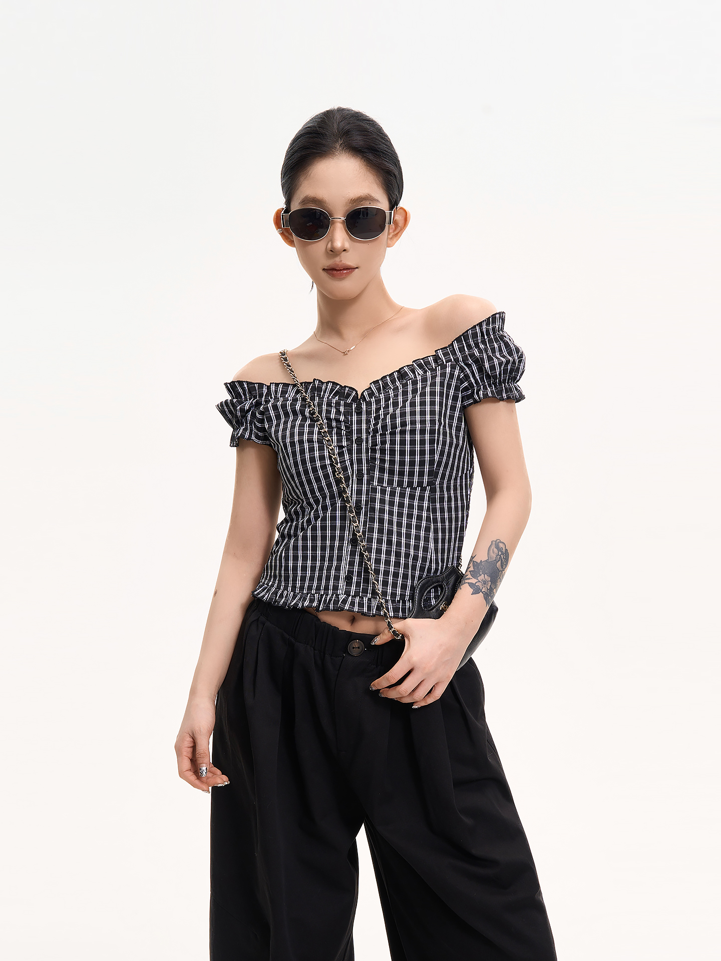 One-Shoulder Puff Sleeve Off-Shoulder T-Shirt for Women - Summer Korean Style Slim Fit Top
