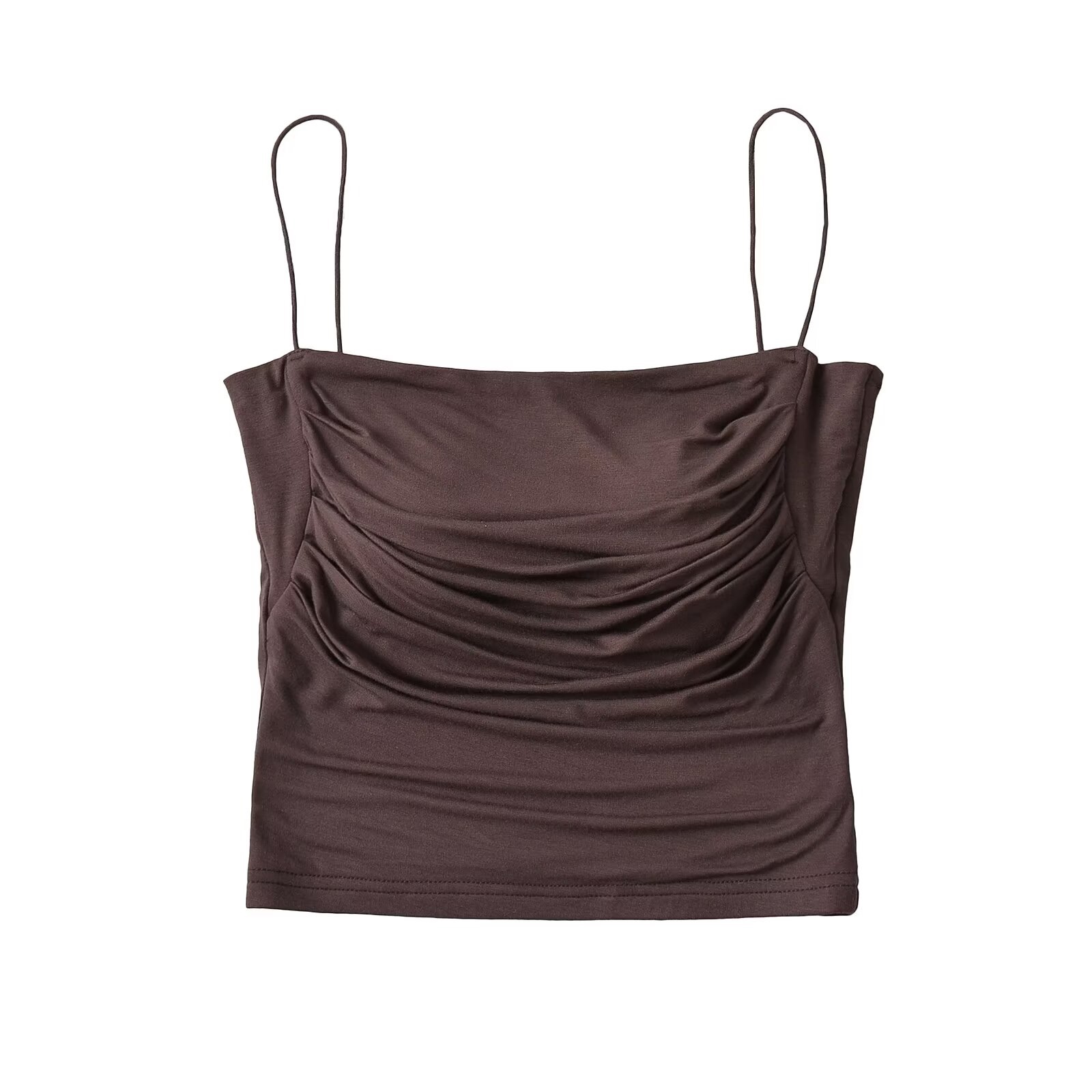 One-Shoulder Ruffled K-Pop Camisole with Chest Pad - Slimming Short Inner Tank Top for Jazz Dance Fitness One-Shoulder Ruffled K-Pop Camisole with Chest Pad - Slimming Short Inner Tank Top for Jazz Dance Fitness