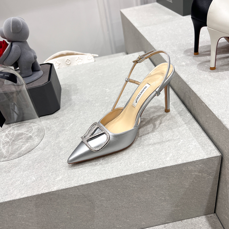 Open-Toe Silver High-Heeled Sandals with Rhinestones and One-Strap Buckle for Women â€“ Chic Evening Footwear