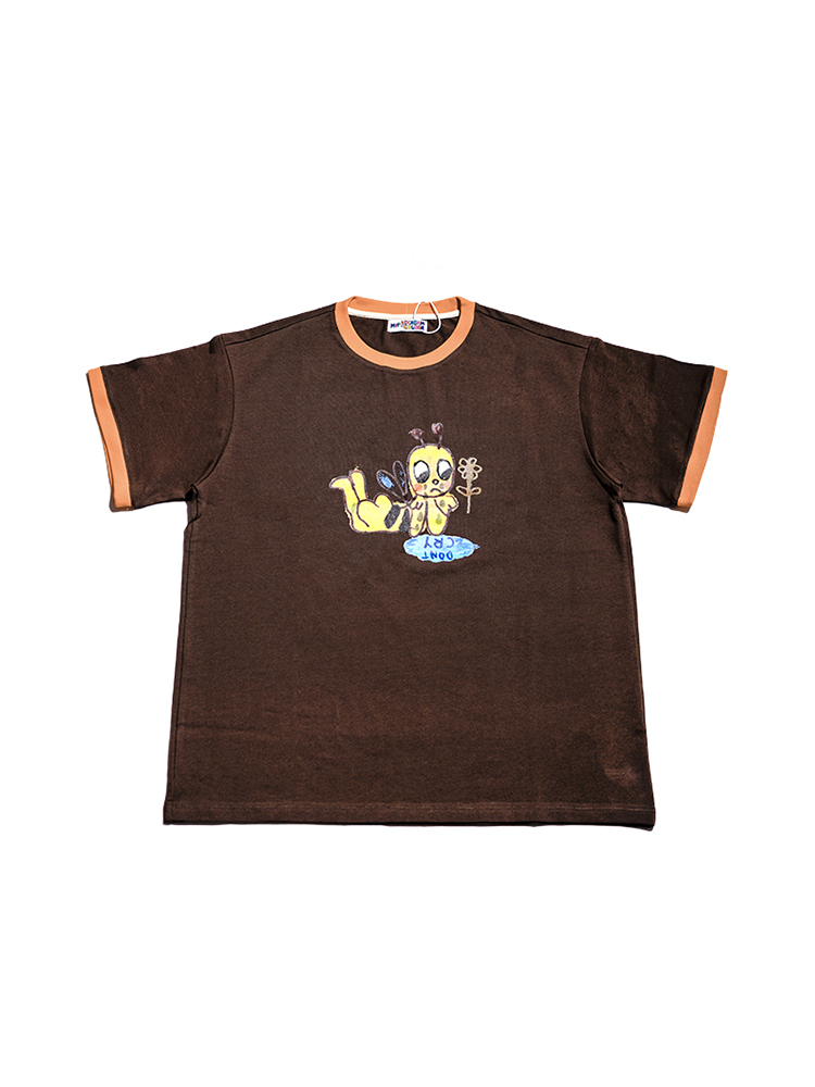 Original Artist Colored Printed Round Neck Color-Block Short Sleeve Cotton T-Shirt for a Unique Y2K Style Look Original Artist Colored Printed Round Neck Color-Block Short Sleeve Cotton T-Shirt for a Unique Y2K Style Look