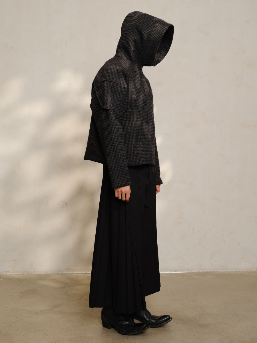 Oversized Black Fleece Beekeeper Jacket with Hood and Zipper - Trendy Textured Coat for Casual Y2K Style Oversized Black Fleece Beekeeper Jacket with Hood and Zipper - Trendy Textured Coat for Casual Y2K Style