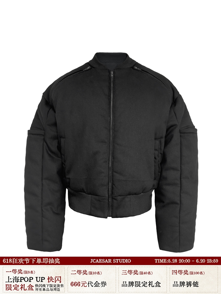 Oversized Thick Cotton Bomber Jacket - 3M Snow-Like Fabric, 450g - Winter Essential Outerwear for Y2K and Street Style