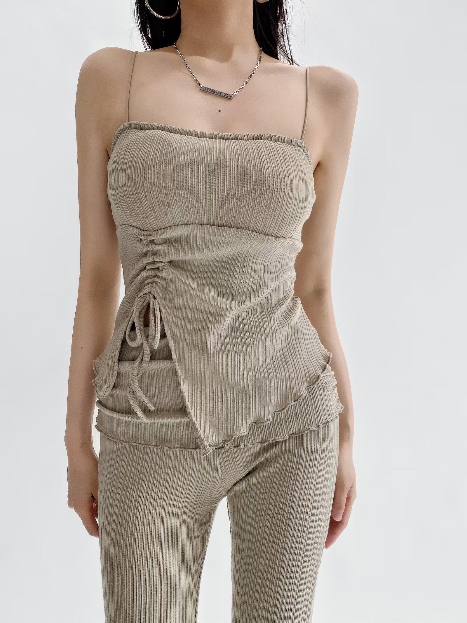 Padded Sexy Split Drawstring Pilates Yoga Tank Top Sports Bra for Women - Fitness and Activewear Essential Padded Sexy Split Drawstring Pilates Yoga Tank Top Sports Bra for Women - Fitness and Activewear Essential